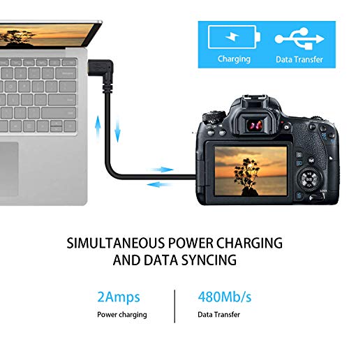 Duttek Mini USB to USB C Cable, Right Angled USB C to Mini USB Male to Male Converter Cable Cord for Digital Camera and More 9.5inch/25cm