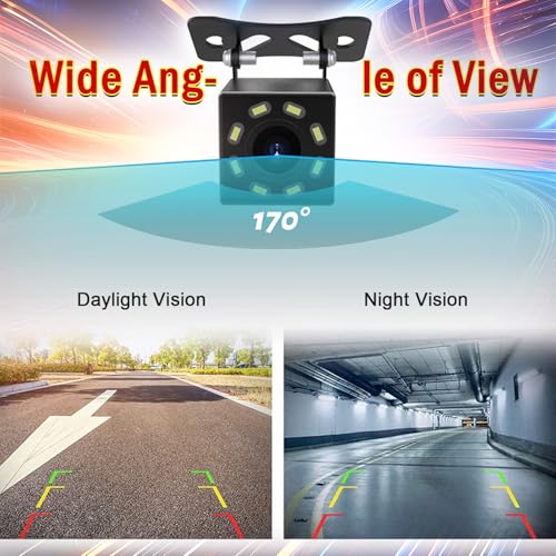 Universal Backup Camera, License Plate Mount, 480P, 8-LED Night Vision - size: 8 LED