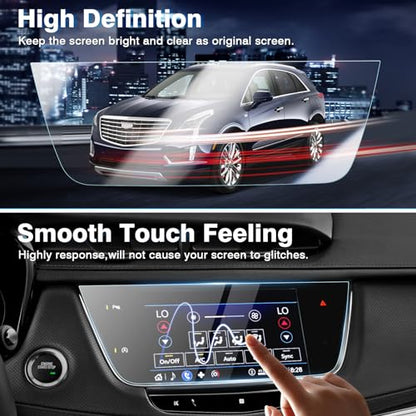 Karltys 2 Pack Screen Protector for 2017-2025 2026 Cadillac XT5 and 2020-2025 XT6 8-Inch Touchscreen, 2025 Cadillac XT5 Accessories Navigation Protective Cover Tempered Glass Anti Glare - size: XT5 XT6 8-Inch