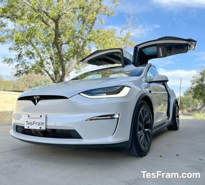 Tesla Model X (2022-2024) License Plate Mount - (NOT Plastic) - Anti-Theft, Height-Adjustable & NO Drilling Front License Plate Mounting Bracket Kit (Improved Version) - size: Model X (2022-2025 June）