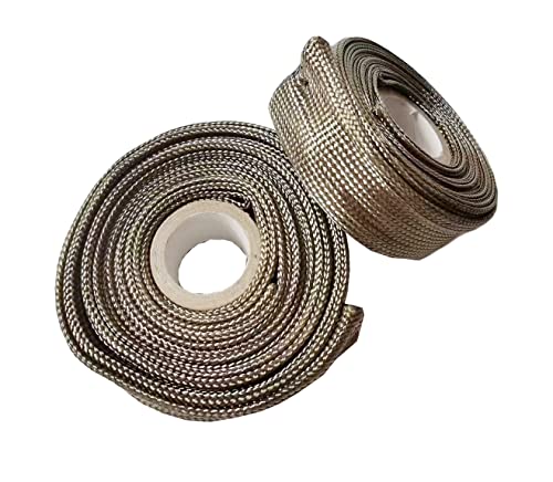 Adjustable Fuel Line Heat Shield 3/4" IDX10' Basalt fiber Spark Plug Wire Heat Shield Heat Wrap Heat Sleeve for Car&Auto Wire Loom Protection (Titanium) - color: Titanium, size: 3/4" IDX10'