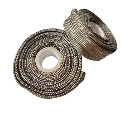 Adjustable Fuel Line Heat Shield 3/4" IDX10' Basalt fiber Spark Plug Wire Heat Shield Heat Wrap Heat Sleeve for Car&Auto Wire Loom Protection (Titanium) - color: Titanium, size: 3/4" IDX10'