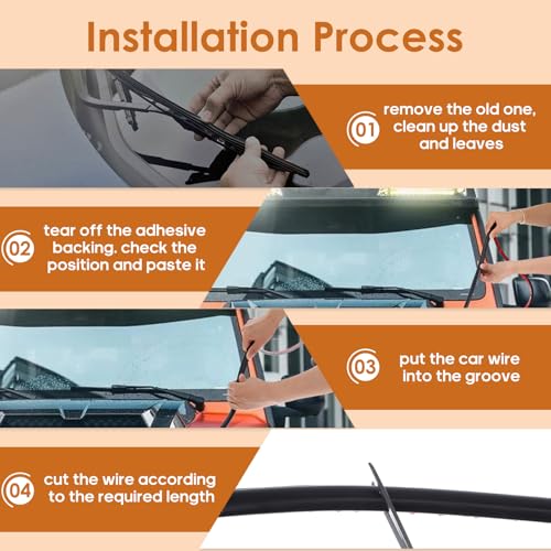 9.84 Ft Windshield Wire Hider for Car - Black PVC Side Opening Cable Cover to Hide Wires on Roof Rack, Light Bar, Dome Light & More - Universal Car Wire Hider - size: 9.84 Ft