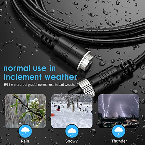 EKYLIN 65FT 20M Car Video Extension Cable 4Pin Aviation for CCTV Rearview Camera Truck Trailer Camper Bus Motorhome Vehicle Backup Monitor Waterproof Shockproof System - size: 65 ft
