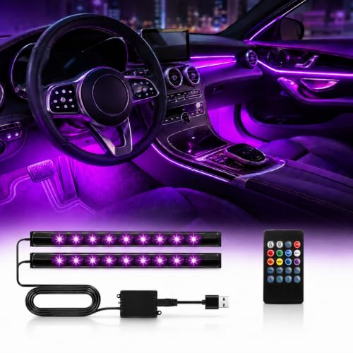 Car LED Interior Lights,Interior RGB Lights,8 Colors Car Atmosphere Lights,Car LED Strip Light with,Sync Music,5V USB Car Led Lights. - color: Remote control 24 lamp