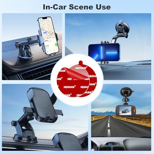Sticky Adhesive Dashboard Mounting Pad, 5pcs 3.15" Double-Sided Circle Tapes Replacement for Suction Cup Phone Mount, Strong Gel Clear Sticker for Base of Car Windshield Phone Holder, Dash Cam, GPS - size: 3.15" / 80mm