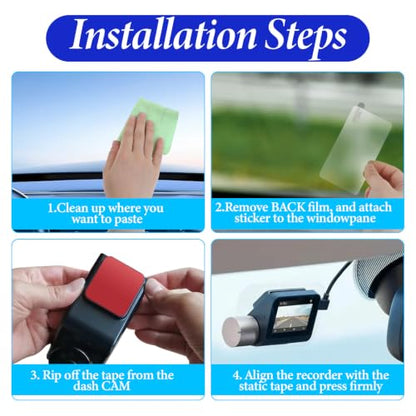 12 Pcs Dashcam Electrostatic Stickers, Clear Prevent Scratching and Falling - color: 12 Pcs