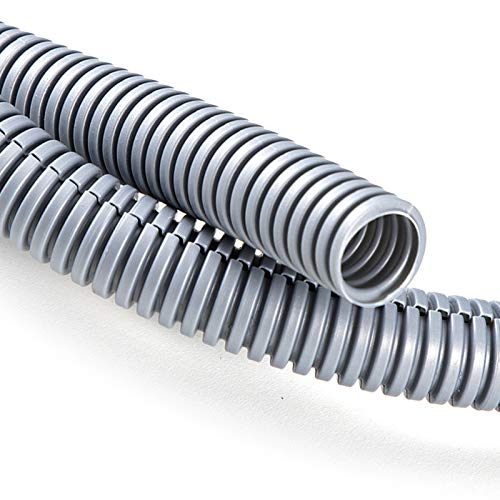 ZhiYo 20FT 1/2” Wire Loom Split Tubing Auto Wire Conduit Flexible Cover | High Temperature Heat Resistant -40F to 257F | Plastic Cover for Electrical Wires & Cables, Grey - color: Grey, size: 20FT 1/2"
