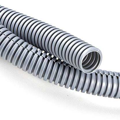 ZhiYo 20FT 1/2” Wire Loom Split Tubing Auto Wire Conduit Flexible Cover | High Temperature Heat Resistant -40F to 257F | Plastic Cover for Electrical Wires & Cables, Grey - color: Grey, size: 20FT 1/2"
