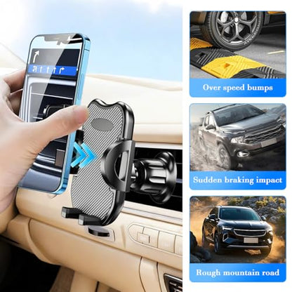 Car Phone Holder, 360° Rotatation Vehicle Air Vent Cell Phone Mount with Hook Clip, Hands Free Automotive Interior Smartphones Cradle, Universal for Most Vehicles (Carbon Fiber) - color: Carbon Fiber
