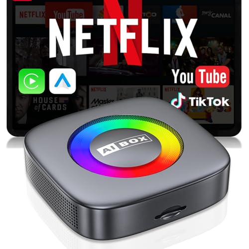 3-in-1 Wireless CarPlay/Android Auto Adapter Compatible with Netflix/YouTube/TikTok for iPhone & Android, Plug & Play Dongle for Car with Wired CarPlay, Smart AI Box with WiFi and Bluetooth 5.3
