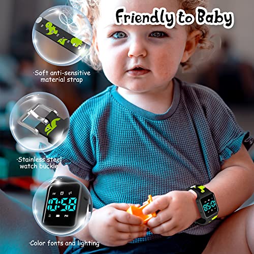 BEN NEVIS Potty Training Watch, Digital Toddler Watch with Countdown/Music/Alarm Clocks/Vibration Reminder and Waterproof, Remind Toddler to Go to The Toilet - color: 01-Black-MengLong