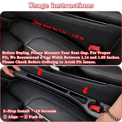 Car Seat Gap Filler Organizer of 2, 2 in 1 Car Gap Filler(Beige) - color: Beige