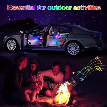 RGB Car LEDs Interior Lights with Smart APP Control,Under Dash Led Lights Kit with DIY Mode and Music Mode,5V LED Strip Lights for Cars, Trucks,Suvs