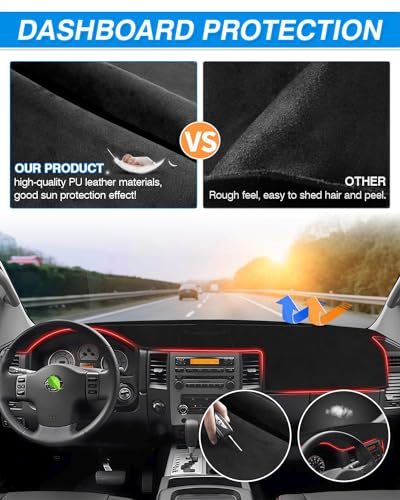 CARTIST Dashboard Cover Compatible with Nissan Titan 2004-2012 Accessories Dash Cover Mat Pad Black(Without Cutout for Navi/Sensor) - size: 04-12 Titan(Black)
