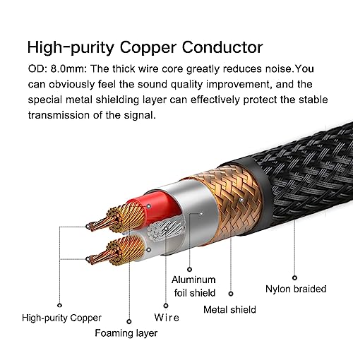 SKW Audiophile 3.5mm to Dual RCA Y Cable 32ft/10m, 1/8" TRS to 2RCA Cable - size: 10 meters
