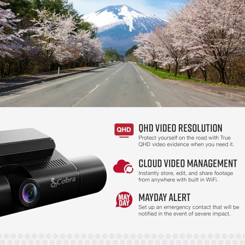 Cobra Smart Dual View Front and Cabin Dash Cam (SC 220C), 360 Alerts - style: Front and Cabin View