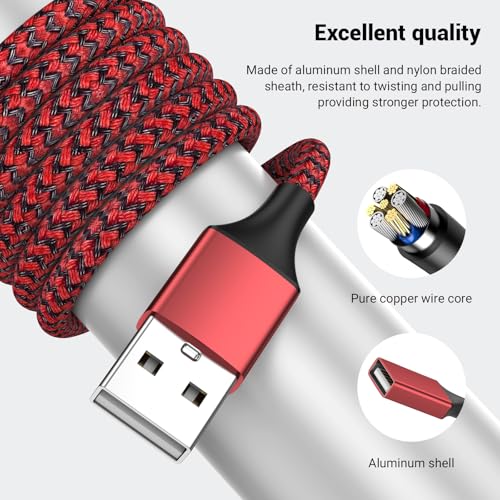6.6FT USB Splitter 3 in 1 Out, A Male to 3 Female Extension Y Cable - color: Red, size: 6.6 ft
