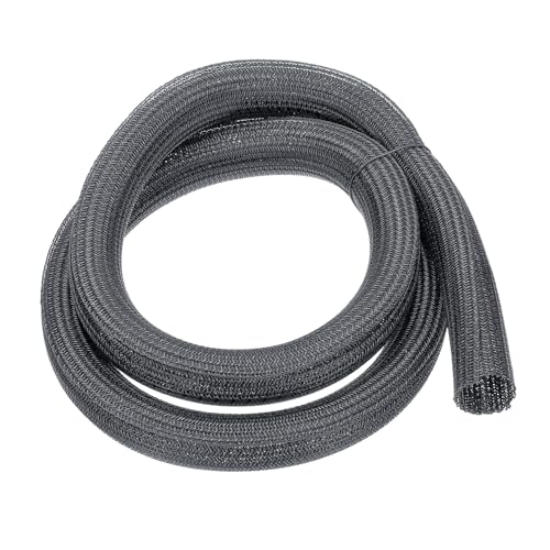MECCANIXITY Split Sleeve Wire Loom 1-1/2" 5Ft Grey Self Wrapping Braided Sleeve UL94-V2 Fireproof PET Sleeving for Automotive, Home Cable Management - color: Grey, size: 1-1/2" x 5Ft