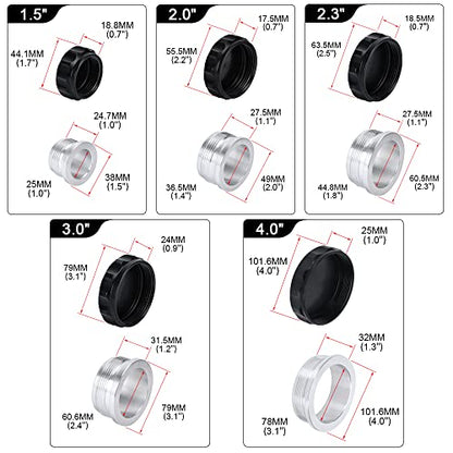 PTNHZ OD 4"/101.6mm Aluminum Alloy Weld Billet On Filler Neck Cap Oil Fuel Water Tank Black - size: 4"