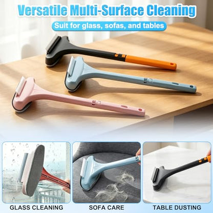 2-in-1 Screen Brush, Cleaning Brush & Squeegee Tool, Mesh Cleaner Brush with Squeegee and Detachable Long Handle, Professional Soot Remover for Window, Patio, Door (Yellow Green) - color: Yellow Green