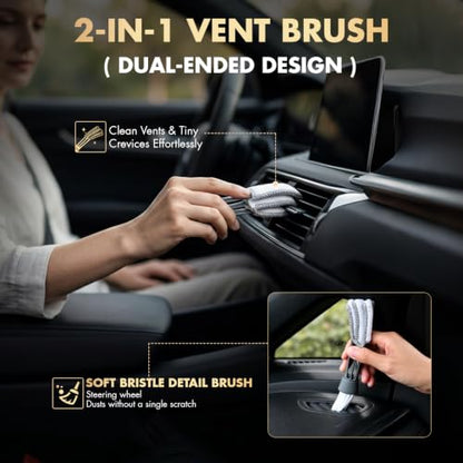 VCANENERGY 29PCS Car Cleaning Kit Interior Detailing for Men Women（Blue） - color: Blue
