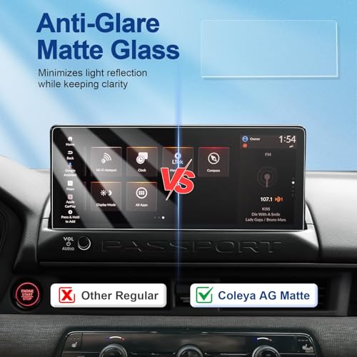 Anti-Glare Matte 2026 Passport Screen Protector, for Honda Passport (RTL/RTL Towing/RTL Blackout/TrailSport/Blackout/Elite),9H Tempered Glass 2026 Passport Accessories HD&Anti-Fingerprint 12.3"