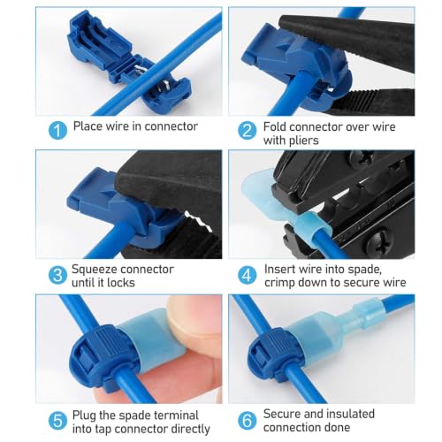 TICONN T Tap Wire Connectors, T Wire Quick Splice Connector, T Connectors for Wiring with Storage Case (Yellow 80 Pcs) - style: Yellow 80 Pcs