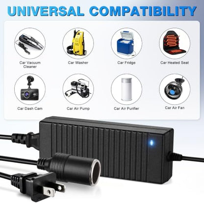 2PCS AC to DC Converter 120W 12V 10A Power Supply Cigarette Lighter Adapter to Wall Plug, 8.8Ft AC to DC Cigarette Lighter Adapter, 110V to 12V Converter Transformer for Car Powered Devices - style: 12V 10A 2Pin - 2 Pack