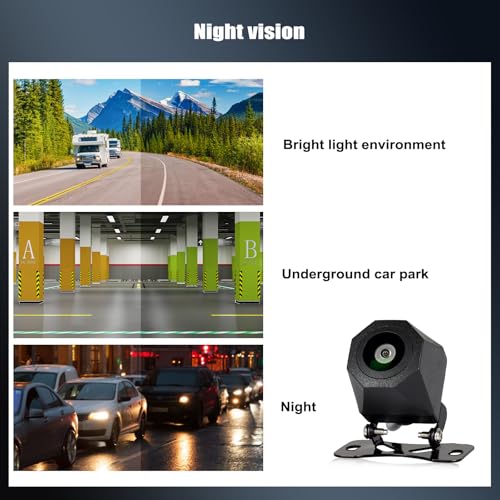 Camecho Backup Camera IP68 Waterproof Car Rear View Camera Wide Angle Rearview Reversing Clear Night Vision AHD Image for Car Vehicle Trailer SUV RV
