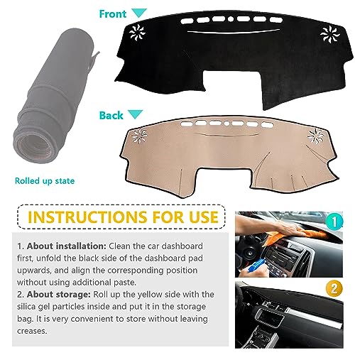 Dashboard Cover Suitable for Toyota Camry 2007 2008 2009 2010 2011 Car Dashboard Cover Sun Visor Mat Non-Slip Polyester Dashboard Accessories (Black) - size: 2007-2011 For Toyota Camry