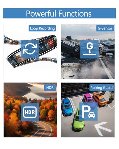1080P Front and Rear Dash Cam, 3-in IPS Car Cam W/32GB Card - size: A16 Dash Cam Front and Rear