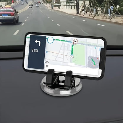 Universal 360° Rotating Car Phone Mount, ABS Anti-Slip Adjustable Dashboard Holder, Stable Cell Phone Stand for GPS Navigation, Compatible with All Car Models