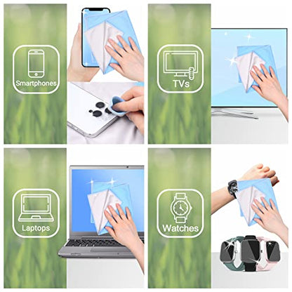 Eco-Fused Oversized Microfiber Cleaning Cloths XL - 5 Pack - 12 x 12 - Double-Sided - Microfiber & Suede for Smartphones, LCD TV, Tablets, Laptop, Camera Lenses & Other Surfaces - color: 5 Pack - 12 X 12" (Blue)