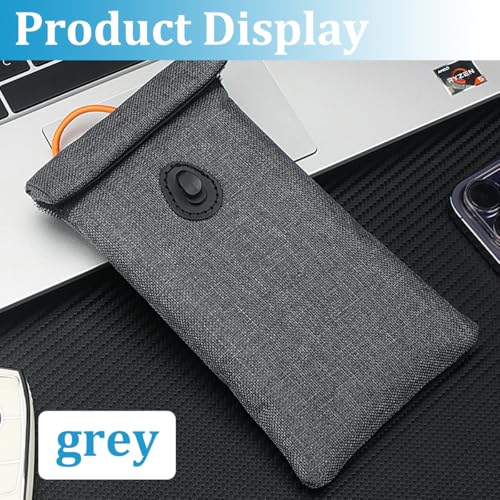 2PCS Faraday Bags for Car Key, Anti-Tracking Vehicle Faraday Key Fob Protector Cage for Privacy Protection, RFID Anti-Theft Automotive Signal Blocking Pouch, Universal Fit (Gray) - color: Grey