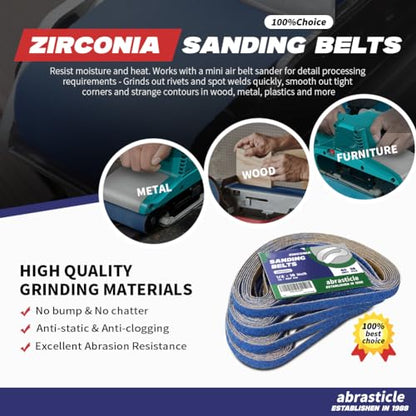 1/2" x 18" Zirconia Sanding Belts for Metal - 1/2 x 18 Inch Zirconia Metal Grinding Sand Paper, 36 PCS 40 Grits, Perfect for Knife Blade Sharpening, Metal Polishing, Derusting, Woodworking - size: 1/2" x 18" 40 Grit(36 pack)
