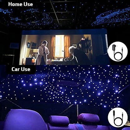 AMKI 16W Fiber Optic Lights,Starlight Headliner Light Kit APP/Remote Control Sound Activated Mode for Car&Home Decoration,Optical Fiber Cable Strands 0.75mm/0.03in 6.5ft/2m 450pcs - size: 450pcs*0.03in*6.5ft