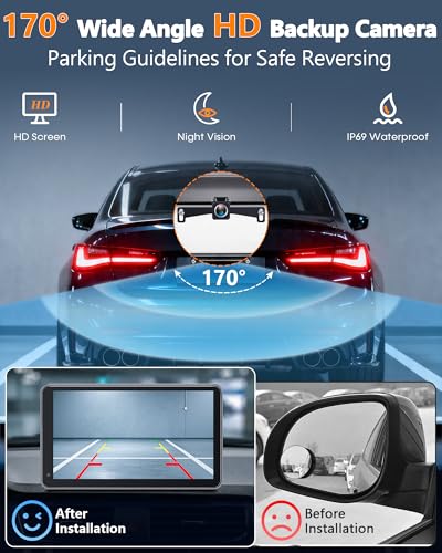 Portable Carplay Screen with Backup Camera - Bluetooth Fast Connects in 1s - size: 7.1'' Carplay Screen w/Backup Camera