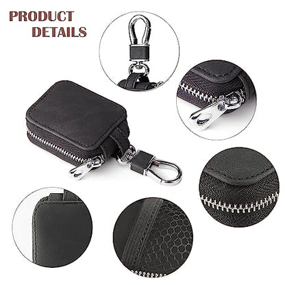 Earbud Case Headphone Storage Case Compatible with Airpods 1/2/3/Pro Wireless Earphones Carrying Pouch Small PU Leather Bag Shockproof Earpods Cover Universal Bag Travel Protection Pouche - color: Black