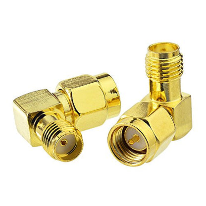 SUPERBAT SMA Adapter 90 Degree,5pcs SMA Male to Female Right Angle Coax Adapter for Radio RTL-SDR FPV Antenna Transmitter LTE Router etc. - color: SMA elbow