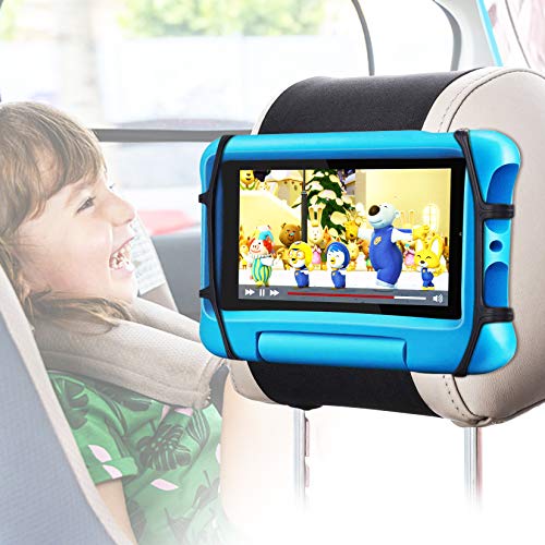 FANGOR Car Headrest Mount Holder, Tablet Holder for Kids in Back Seats, Anti-Slip Strap and Holding Net,Angle-Adjustable/Fits All 7 Inch to 12.9 Inch Tablets - size: 1 Pack - fit for 7-12.9" tablet