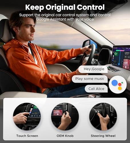 Bytewave Wireless Android Auto Adapter, USB A/C Car Dongle with NFC & WiFi
