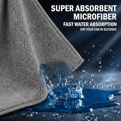 2 Pack Professional Large Microfiber Car Drying Towels (31" x 24"), Microfiber Towels for Cars, Scratch Free, Lint Free, Highly Absorbent Quick Drying Towel Cloth for Cars, Trucks Boats, Car Detailing