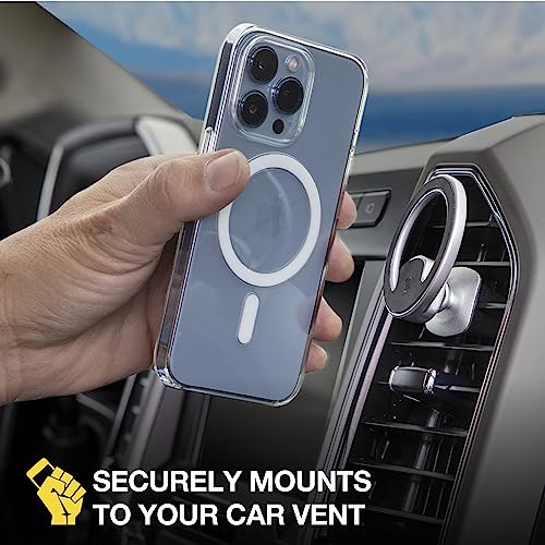 Scosche MagicMount MEMSV Elite2 Magnetic Phone Mount for Car Vent, MagSafe Phone Holder with 360° Adjustable Magnet Head, iPhone Compatible Cell Phone Stand 17/16/15/14/13/12 & MagSafe Case, Silver - color: Silver, style: MagSafe Vent