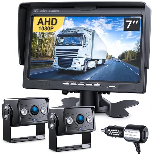Wired RV Backup Camera, 7" 1080P IPS Monitor & 2 Rear View Cameras - size: 2 Cameras