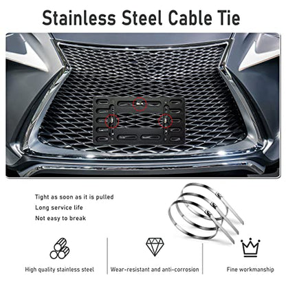 BGGTMO Front License Plate Mounting Kit- License Plate Bracket Holder - color: With Thin Edge Frame