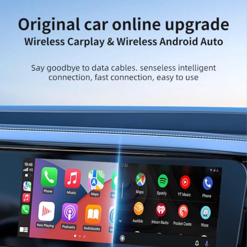 Wireless CarPlay Adapter for Apple iPhone & Android Auto, 2-in-1 Fast & Stable Mini CarPlay Adapter Convert Wired to Wireless,Plug & Play, BT 5.4, 2.4G/5G WiFi