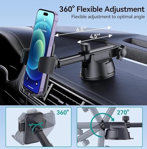 DOLYOFG Car Phone Holder Mount, [Military-Grade Suction & Super Sturdy Base] 3 in 1 Universal Phone Mount for Car Dashboard Windshield Air Vent Dash Pad Car Mount for iPhone Android Smartphone - style: 3 in 1