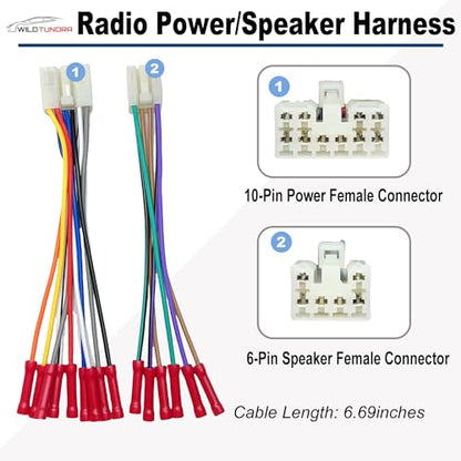 Female+Male Radio Wiring Harness Kit Compatible with Toyota 1992-2019(Non JBL) Subaru 2010-2019 10Pin&6Pin Aftermarket Radio Stereo Wire Harness Plug Adapter Car Stereo Power Speaker Wire Harness - style: 10+6Pin Male+Female Harness Kit