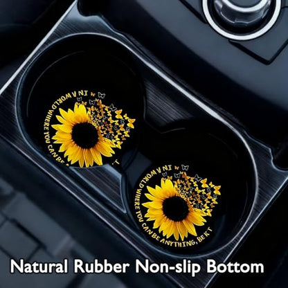 2PCS Hummingbird Car Cup Holder Coasters Universal Anti-Slip Rubber Mat - color: Hummingbird